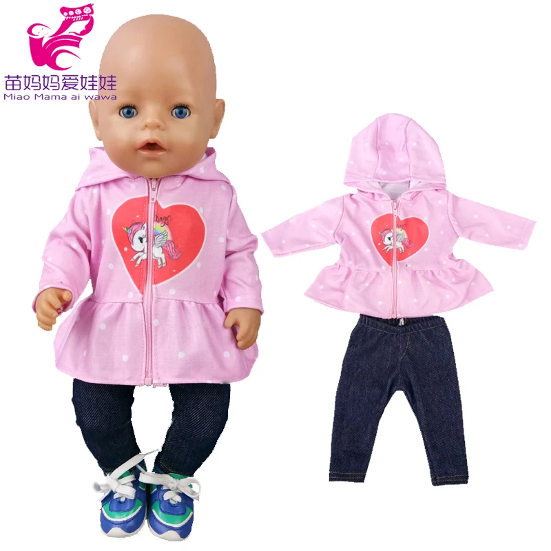 43 CM Baby Doll Clothes Pajama Set Jacket Coat 17 Inch Dolls Jeans Children Gift Toys Outfit