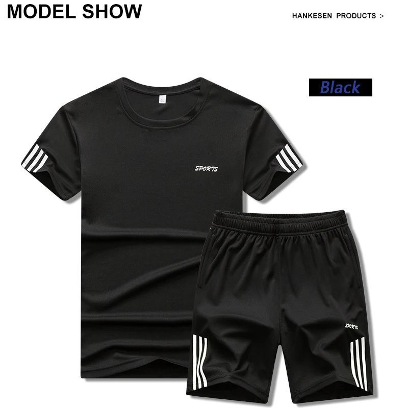 

Summer Popular Men Short-sleeved Shorts Suit Sportswear Outdoor Fitness Exercise Badminton Basketball Quick-dry Sweatshirts 4XL