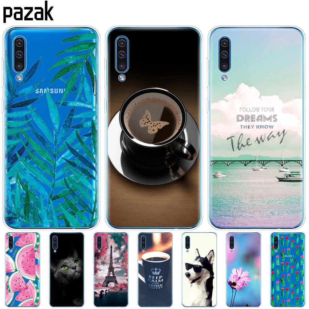 For Samsung Galaxy A50 Case Silicone soft Transparent Back Cover Phone For Samsung A50 A505 A505F SM-A505F Case 6.4 coque bumper