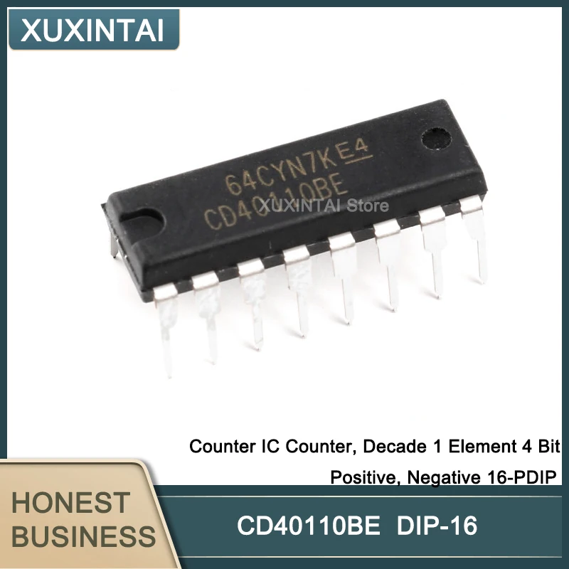 10Pcs/Lot New Original   CD40110BE CD40110 Counter IC Counter, Decade 1 Element 4 Bit Positive, Negative 16-PDIP