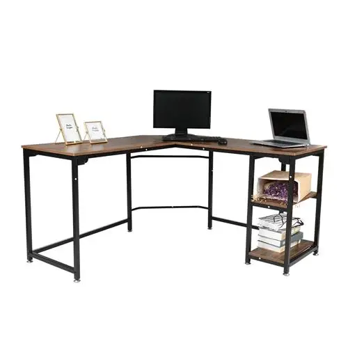 (138 x 138 x 75)cm  L-Shaped Desktop Computer Desk Computer Table PC Desk US Warehouse IN Stock