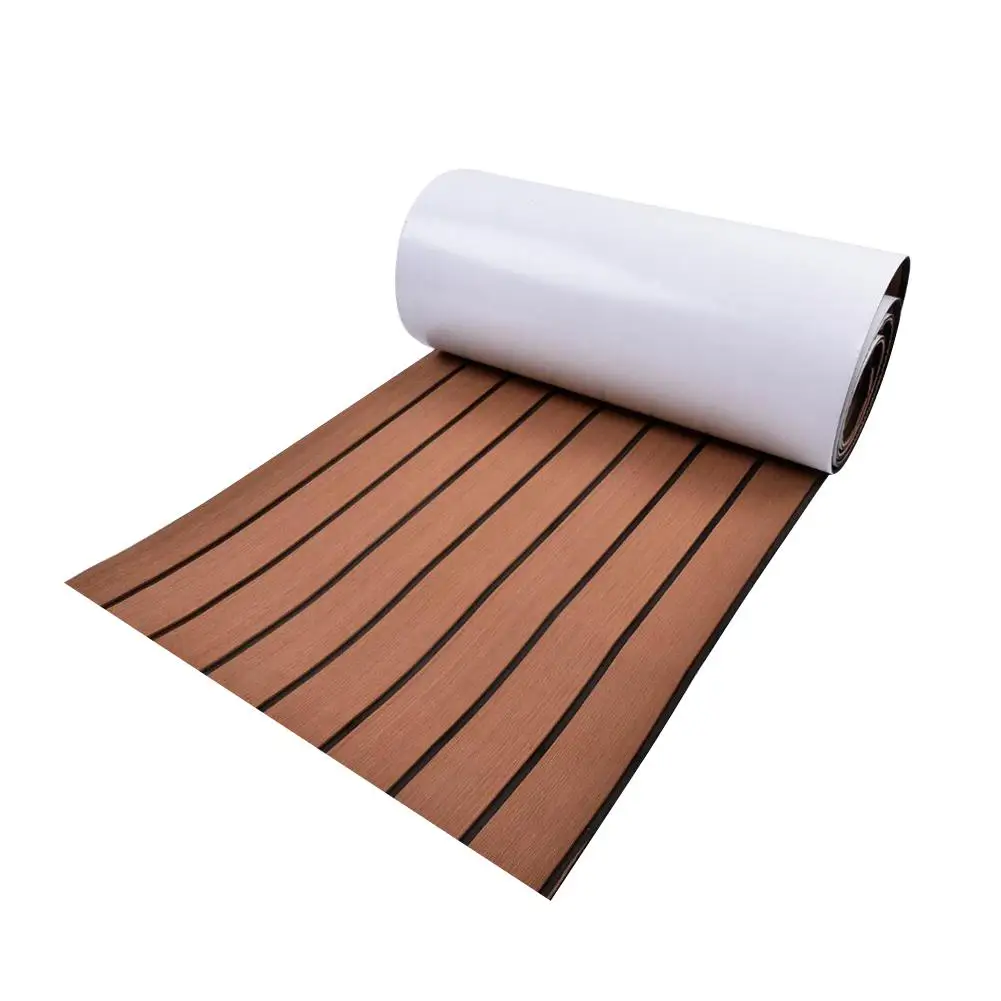 Self-Adhesive EVA Non-slip Foam Teak Mat Boat Flooring Decking Pad Faux Teak Marine Pads Accessories