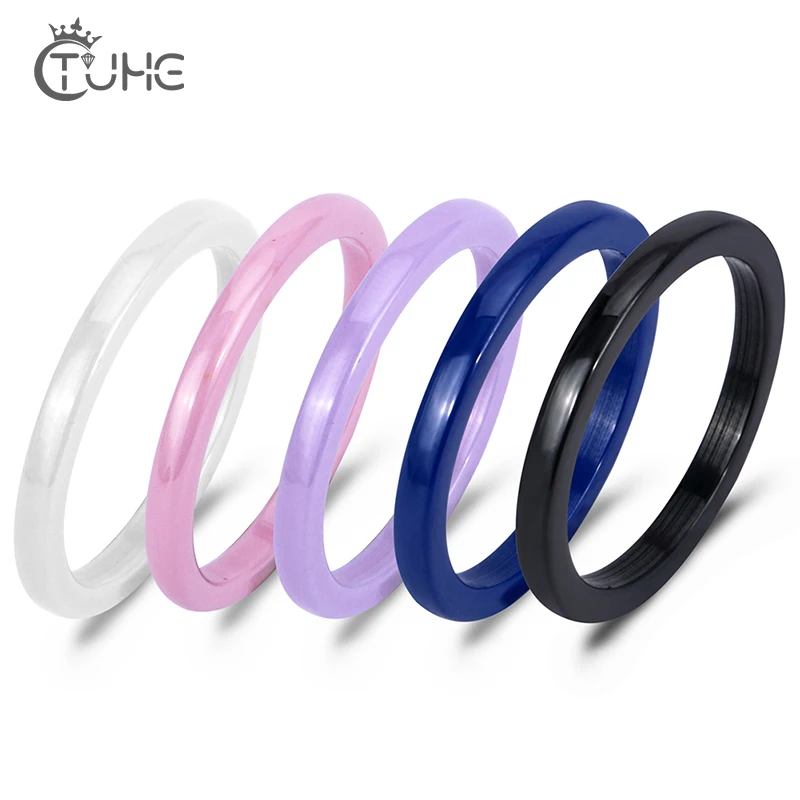 

5pcs 2mm Colorful Healthy Smooth Ceramic Rings Set Women Waterproof Jewelry Wedding Never Fade Never Scratch Standard Shipping