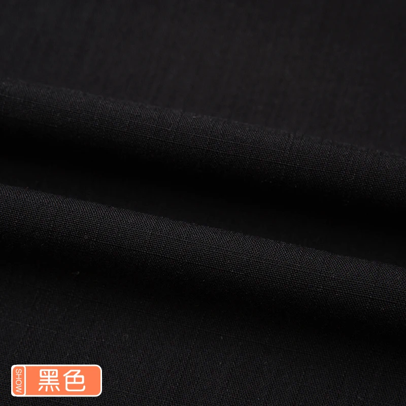 Plain Bamboo Cotton Linen Fabric By The Meter Per for Clothes Skirt Dress Sewing Summer Thin Slub Textile Soft Drape Black White