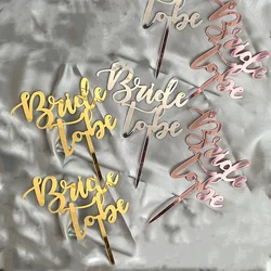 Complemento para tarta de fiesta temática de la novia, suministros acrílicos para decoración de postres, bodas y fiestas, oro rosa, 2020