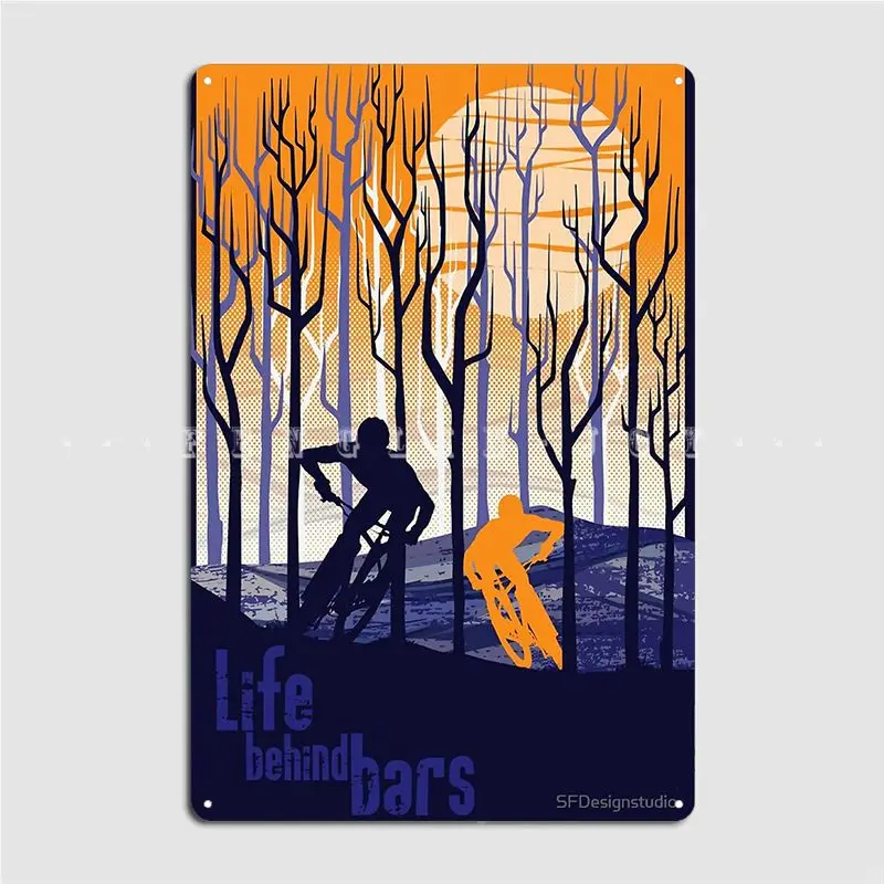 

Retro Mountain Bike Illustration Metal Sign Wall Cave Home Customize Mural Painting Tin Sign Poster