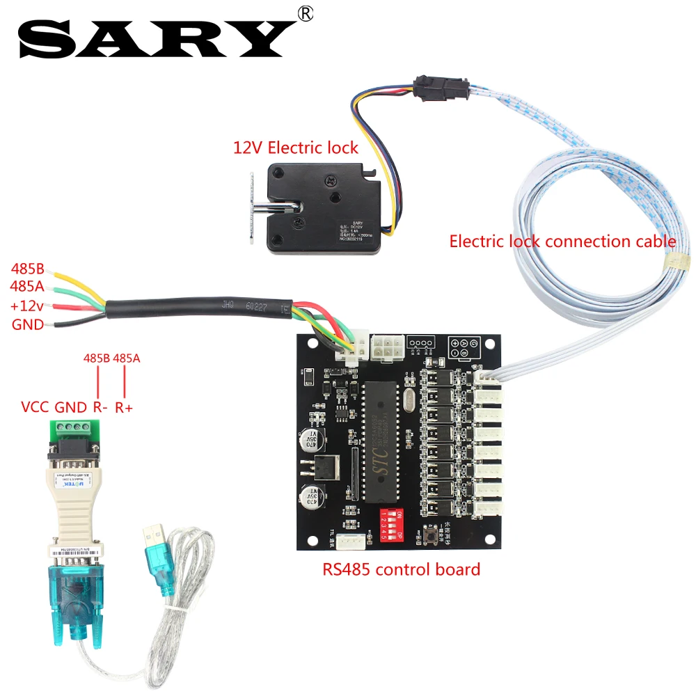 RS485 serial communication electric lock control board  intelligent vending machine locker door multi-channel control board