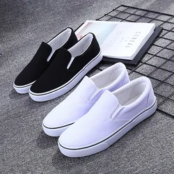 Excargo Canvas Shoes Women White Sneakers Slip On Lazy Shoes 2021 Spring Student Flat Canvas Vulcanize Sneakers for Men