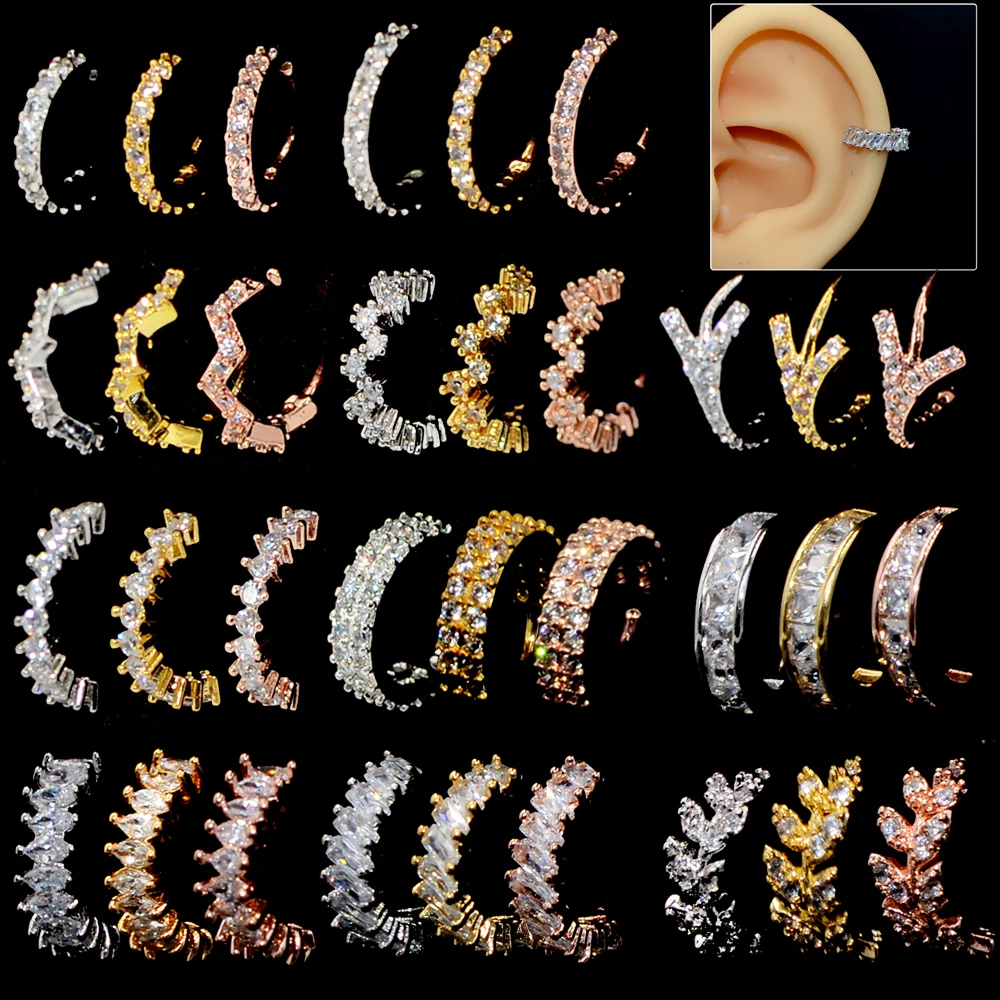 1 peça zircão gem septo anéis piercing septo nariz orelha cartilagem tragus helix piercing clicker anéis nova jóias do corpo