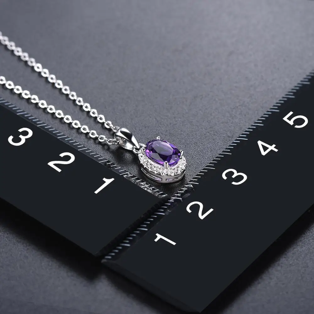 Hutang Genuine Purple Amethyst 925 Silver Pendant Solid 925 Sterling Silver Chain Fine Elegant Gemstone Jewelry for Women