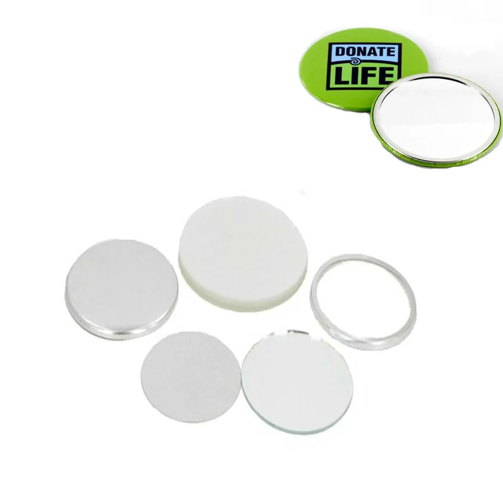 Abrebotellas con botón de 50 piezas, abridor de llaves con espejo, insignia en blanco, materiales para manualidades DIY