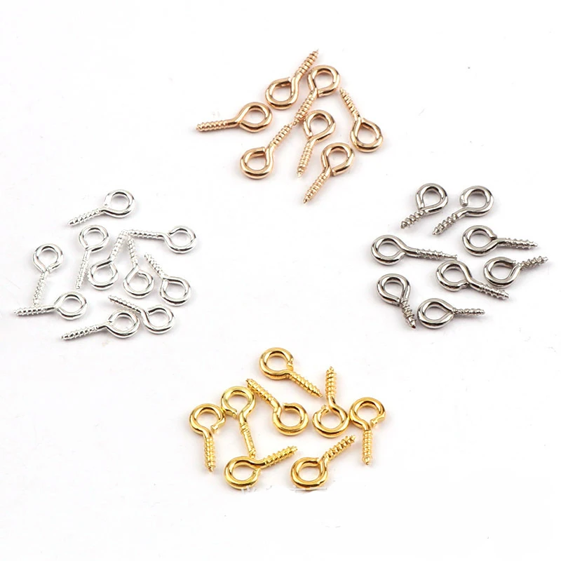 4*8/5*10 mm 6 Color Eye Pins Ring Screws Making Necklace Earrings Screw Hanging Ring Finding DIY Making Jewelry Finding