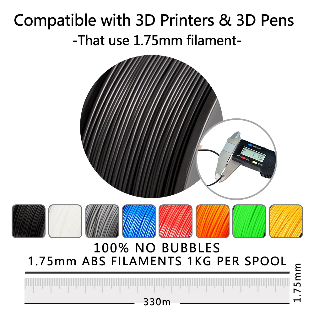 Imagem -03 - Sunlu-abs 3d Printer Filament Carretel Acrilonitrilo Butadieno Estireno Consumíveis para 3d Printer Model Printing 1kg 175 Milímetros