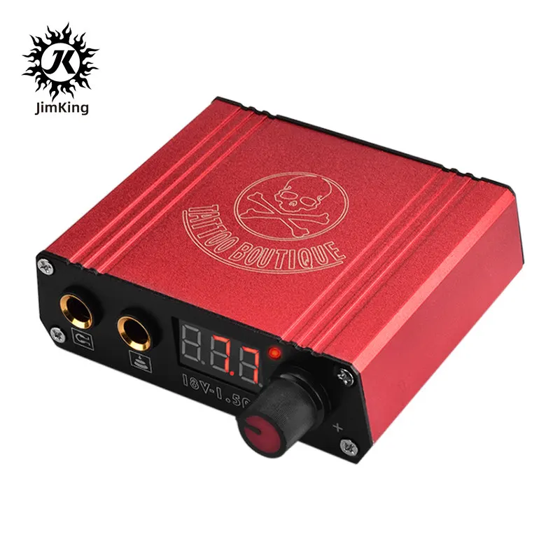 

JimKing Portable Red EU/US/UK Plug Aluminum Alloy Mini Tattoo Power Supply Digital LCD Screen Display Tattoo Power Supplies