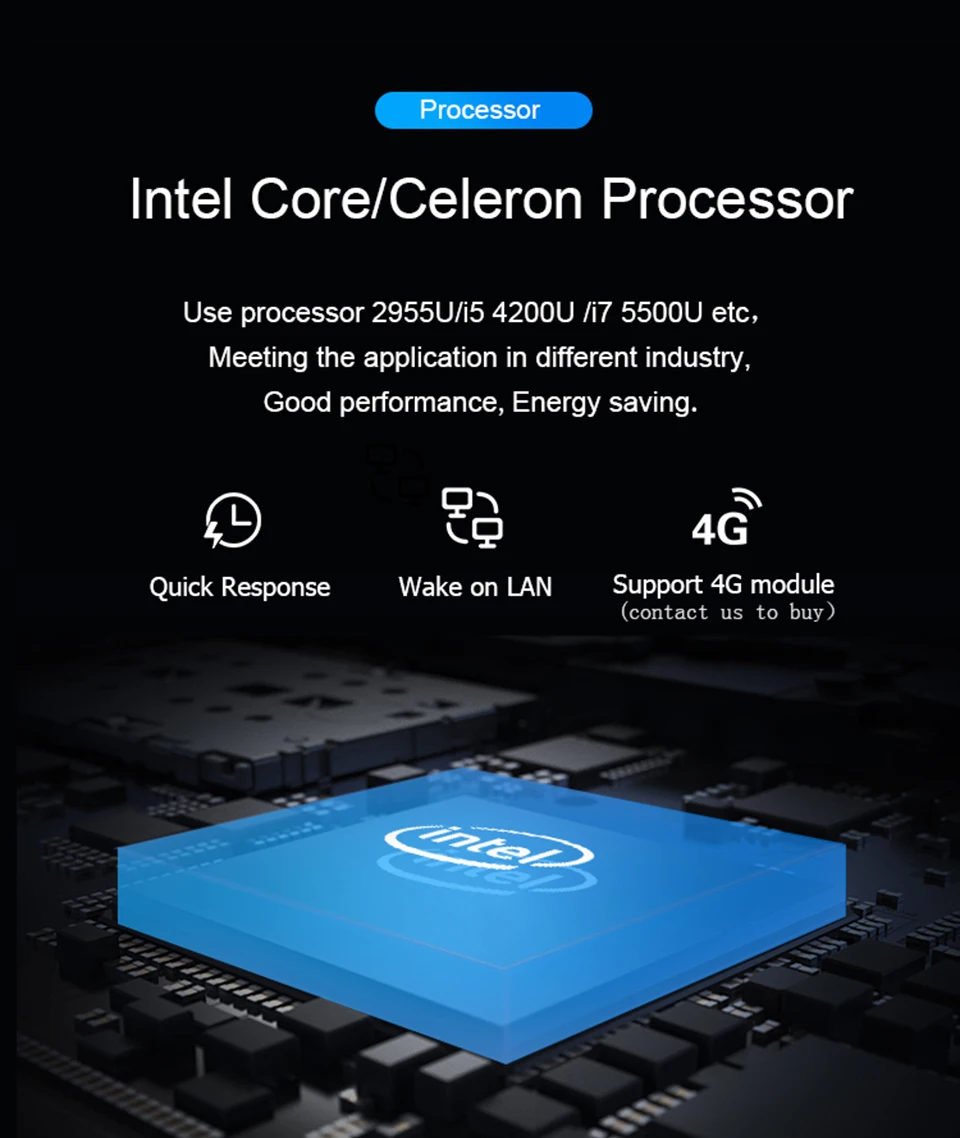 Intel Core I7-5500U I5-4200U Mini PC with 2xNIC LAN 6DB9 RS232 Support Linux Pfsense Computer for Industrial Windows10 Ready