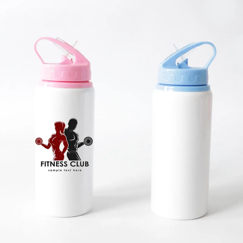 600ML Bottle with Straw DIY Customized Colorful Print LOGO for Travel Sport Team Company Promotion Kids Photo Aluminium Portable