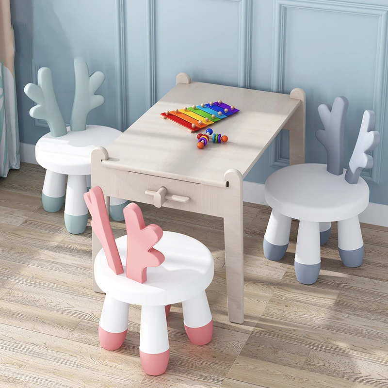 New Home Chair Baby Stool Footboard Indoor Furniture Child Stool Toy Sofa Stool Children Chair Cartoons Deer Chair Bench