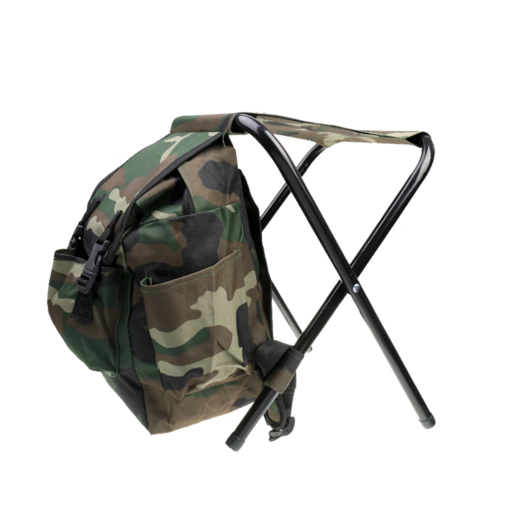 2 in1 Outdoor Camping Fishing Stool Backpack Foldable Bag Wear Resistance Bag Oxford Cloth