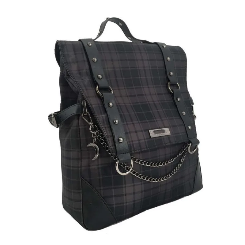 2023 Plaid Gothic Punk Rock  Backpack Women Techwear Goth Gothic Sac A Dos Mochilas School Bags For Teenage Girls Bagpack