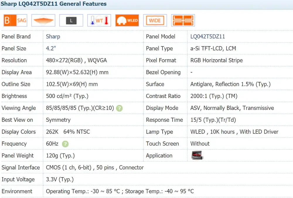 LQ042T5DZ11 3,5-дюймовый промышленный ЖК-дисплей, новый и оригинальный, проверено перед отправкой