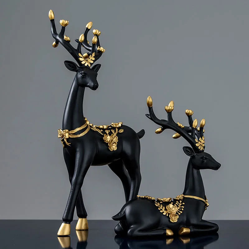 

Simulation Forest Deer Sculpture Home Furnishings Minimalist Ornament Bookshelf Living Room Wine Cabinet Entrance Decorations