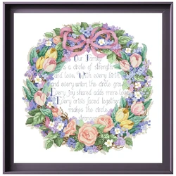 Circle of love cross ricamo kit motivo floreale design 18ct 14ct 11ct unprint canvas punto croce ricamo fai da te