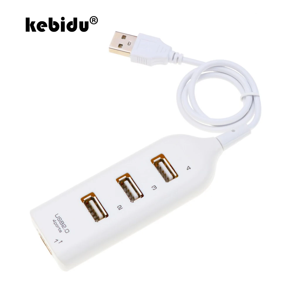 kebidu Universal USB Hub 4 Port USB 2.0 Hub with Cable High Speed Mini Hub Socket Splitter Cable Adapter for Laptop PC