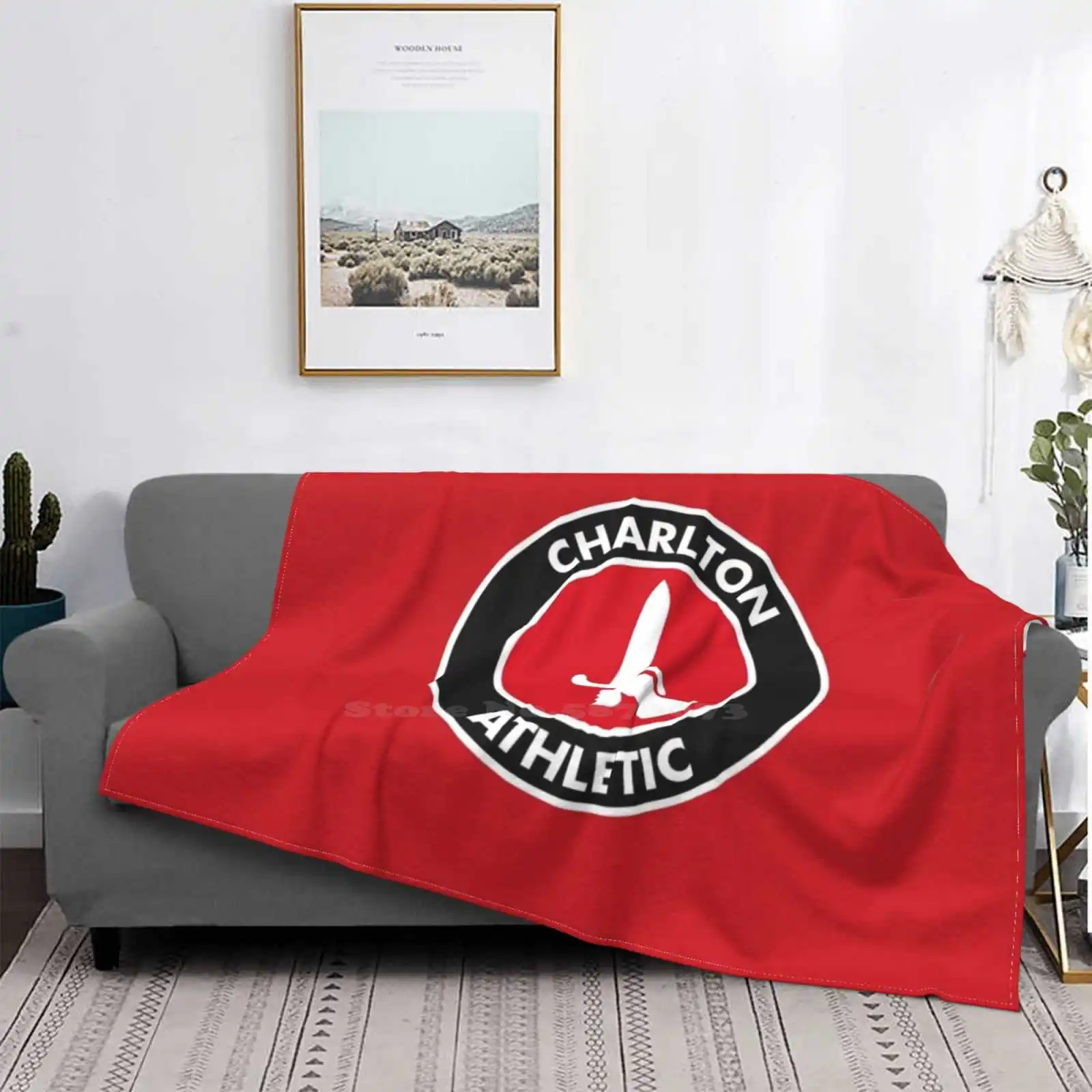 Charlton Athletic Fc Logo Creative Design Comfortable Warm Flannel Blanket Charlton Athletic City United Football Soccer