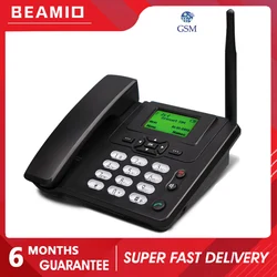 Beamio English Language Wireless Telephone With GSM SIM Card Wall Mount Cordless Phone LCD Screen For Home Office Desktop Black