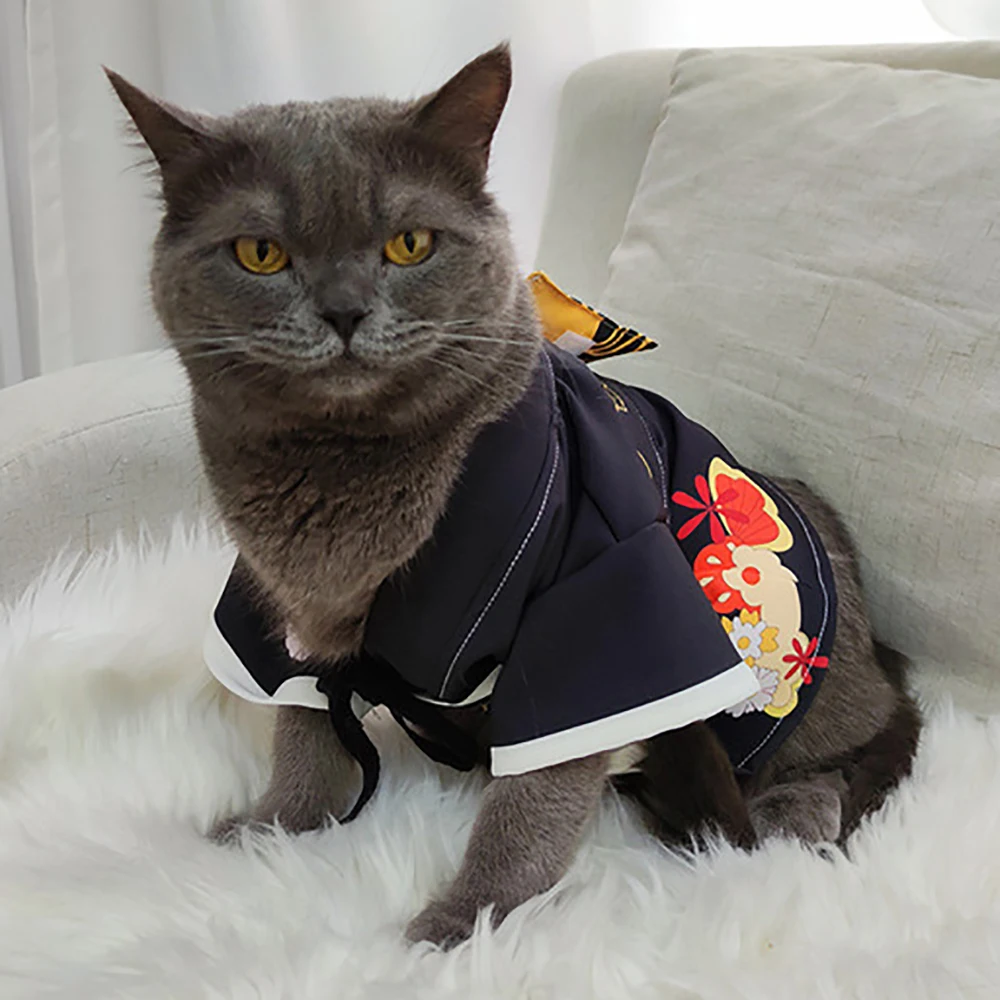 Cat Clothes Cosplay Costume Clothing for Cats Japanese Cartoon Characters Suit for Cat Funny Cat Clothes for Pets Tanjiro Kamado