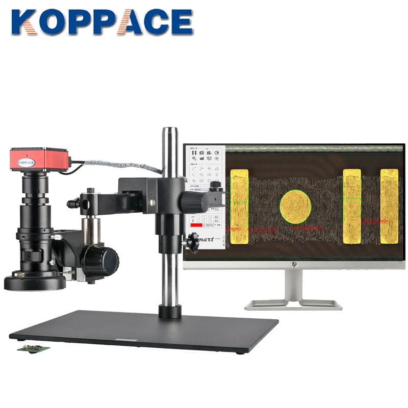 

KOPPACE 20X-160X 2K HDMI Measuring Electron Microscope Cross arm Bracket Can Take Pictures Video to Save Form Measuring Data