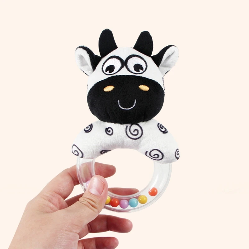 Black and White Series Newborn Baby Rattle Cute Musical Plush Stroller Crib Mobile Rattle Grab Ability Training Educational Toys