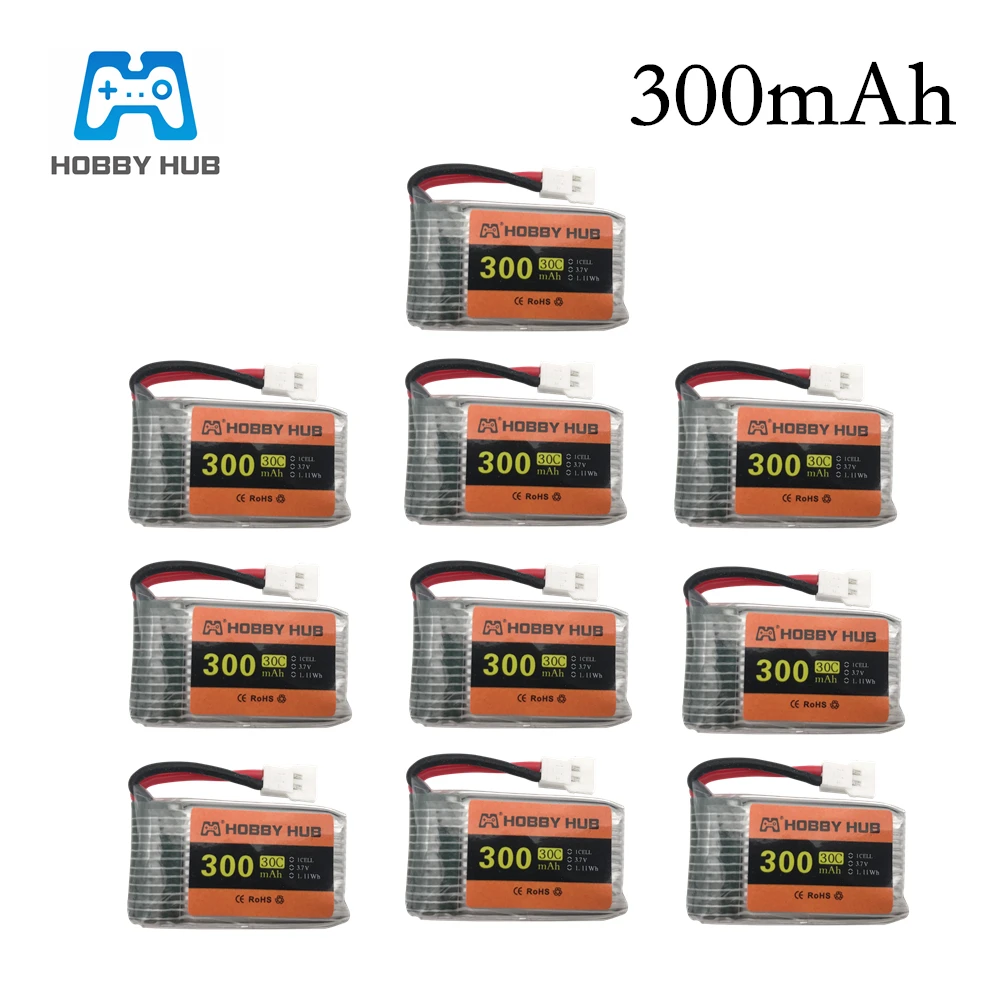 3.7V 300mAh Li-Po Battery Set For E55 FQ777 FQ17W Hubson H107 Syma U816 WLtoys v966