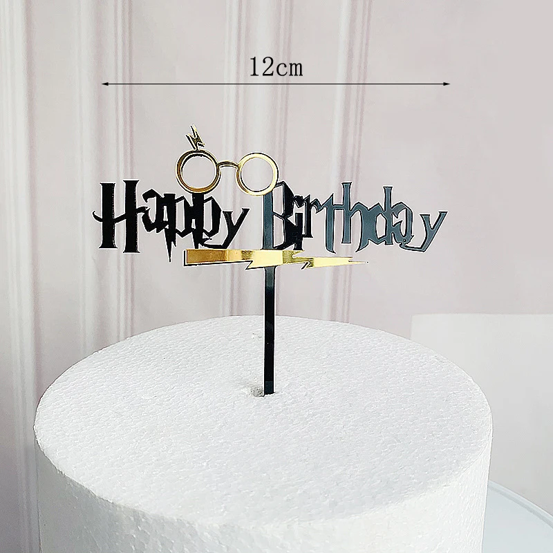 Dunkle Cartoon alles Gute zum Geburtstag Acryl Kuchen Topper süßer Junge Hexe Kuchen Topper für Kinder Geburtstag Party Kuchen Dekorationen Baby Dusche – Detail 11