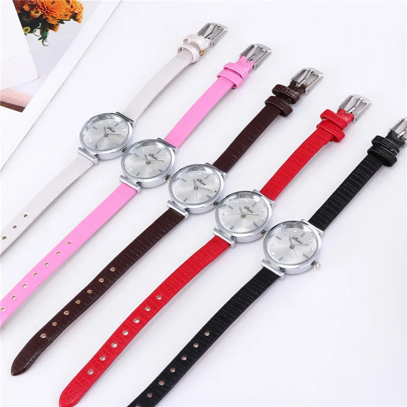 Domestic sales of foreign trade new fashion super small table wholesale ms clip figure drill girls watch straps