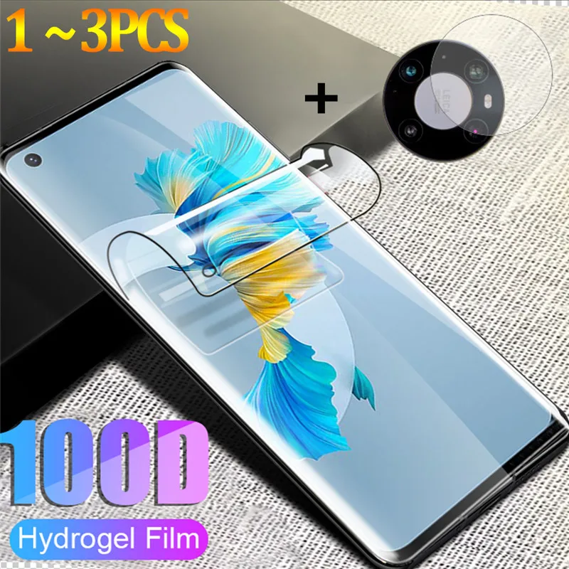 

Mate-40 Hydrogel Film Huawei Mate 40 Pro 5G Screen Protector Full Cover Front Not-Glass Huavei P40 Plus Mate40 2020 Soft Film