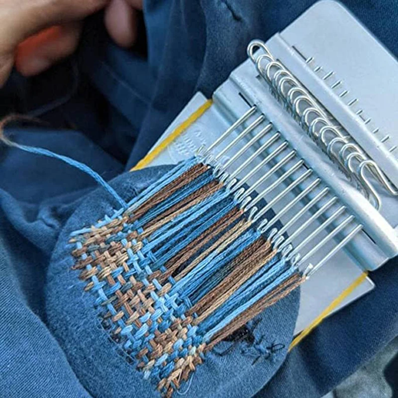 Small Loom Portable Darning Machine Cloth Repair Accessory Multifunction Knitting Tool for Mending Clothes Jeans Socks