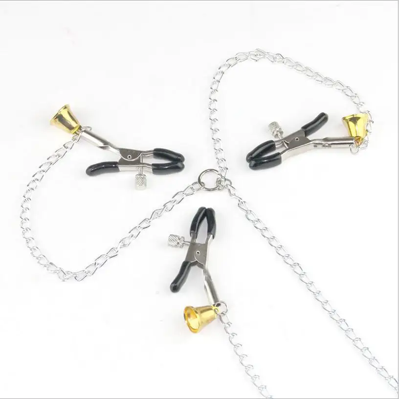1 ペア金属ボンデージ乳首クランプチェーン乳首クリップ陰唇スレーブ緊縛女性のおもちゃセックスゲーム性的ゲーム S0218
