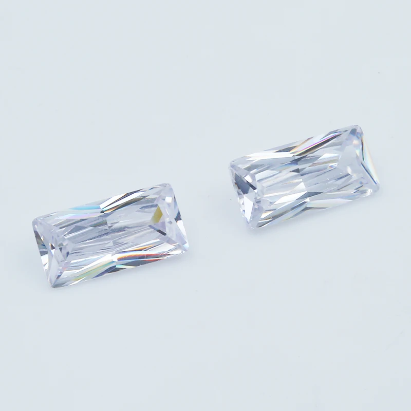 50Pcs 3x7~6x12mm Rectangle Shape 5A White Color CZ Stone Zircon Synthetic Gems Brilliant Cut Cubic Zirconia For Jewelry