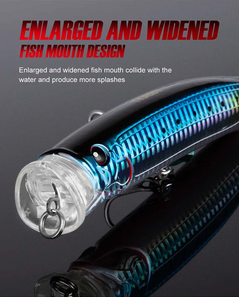 Noeby Topwater Popper Angeln Locken 100 120 150mm Wobbler Künstliche Harten Köder Feed Popper für Meer Bass Thunfisch GT angeln Lockt – Detail 10