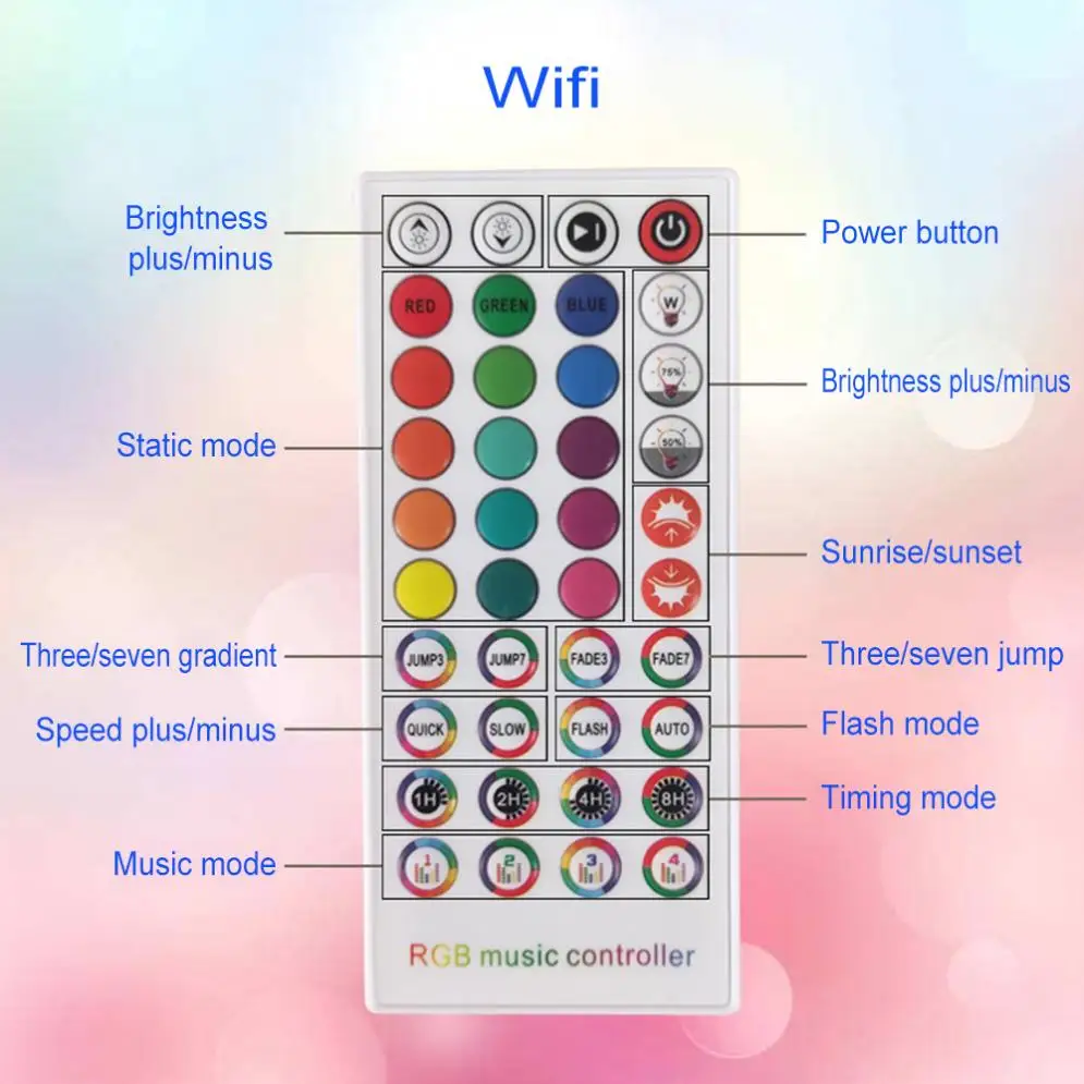 40Key Bluetooth-compatible Music Controller Wireless LED RGB Timing Controller for LED Strip Light