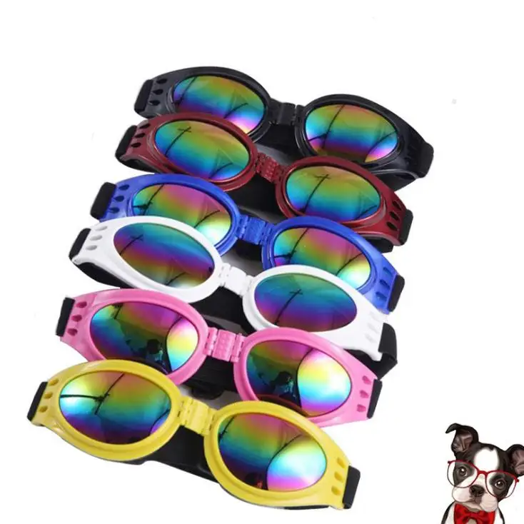 100pcs/lot Fashion Cute Dog Adjustable Foldable Beauty Pet Sunglasses Cool Wind Protection Goggles Wholesale