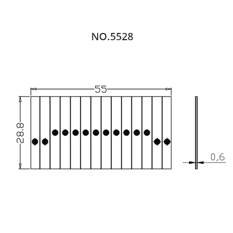 長方形の黒い光学レンズ,55x28.8mm,hdpe,赤外線フレネルレンズ,pirセンサー,距離12m,焦点距離25mm