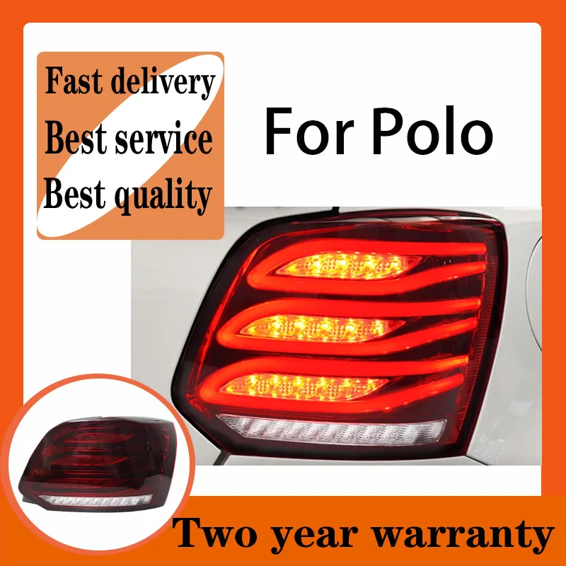 Car Styling  for VW Polo LED Taillights 2011-2018 Polo Tail Lighs LED DRL Dynamic Turn Signal Brake Reverse auto Accessories