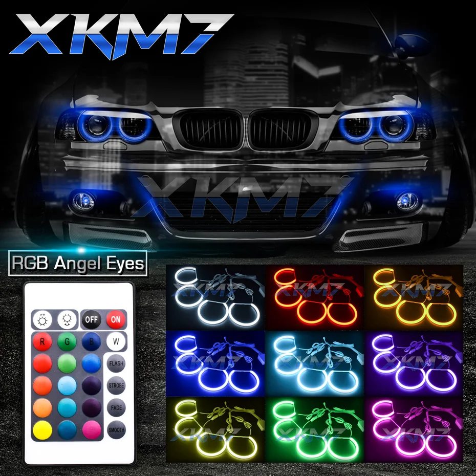 

Angel Eyes Tuning For BMW M3 E46 Coupe/Sedan/Wagon E36 E38 E39 Xenon Headlight RGB LED Halo DRL Car Lights Accessories Retrofit