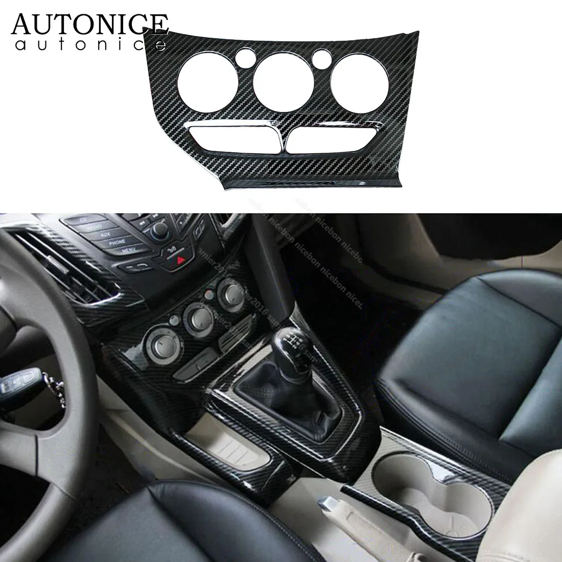 Fit for Ford Focus MK3 2012-2014 LHD Carbon Fiber Color Stainless Steel Air Condition Panel Control Trim LEFT HAND SIDE