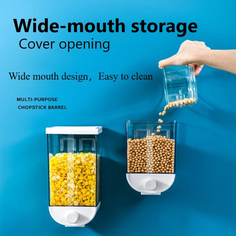 Wall Mount Press Output Multi-grain Storage Tank Multi-grain Jar Transparent Visible Snack Dried Fruit Storage Bottle Sealed Jar