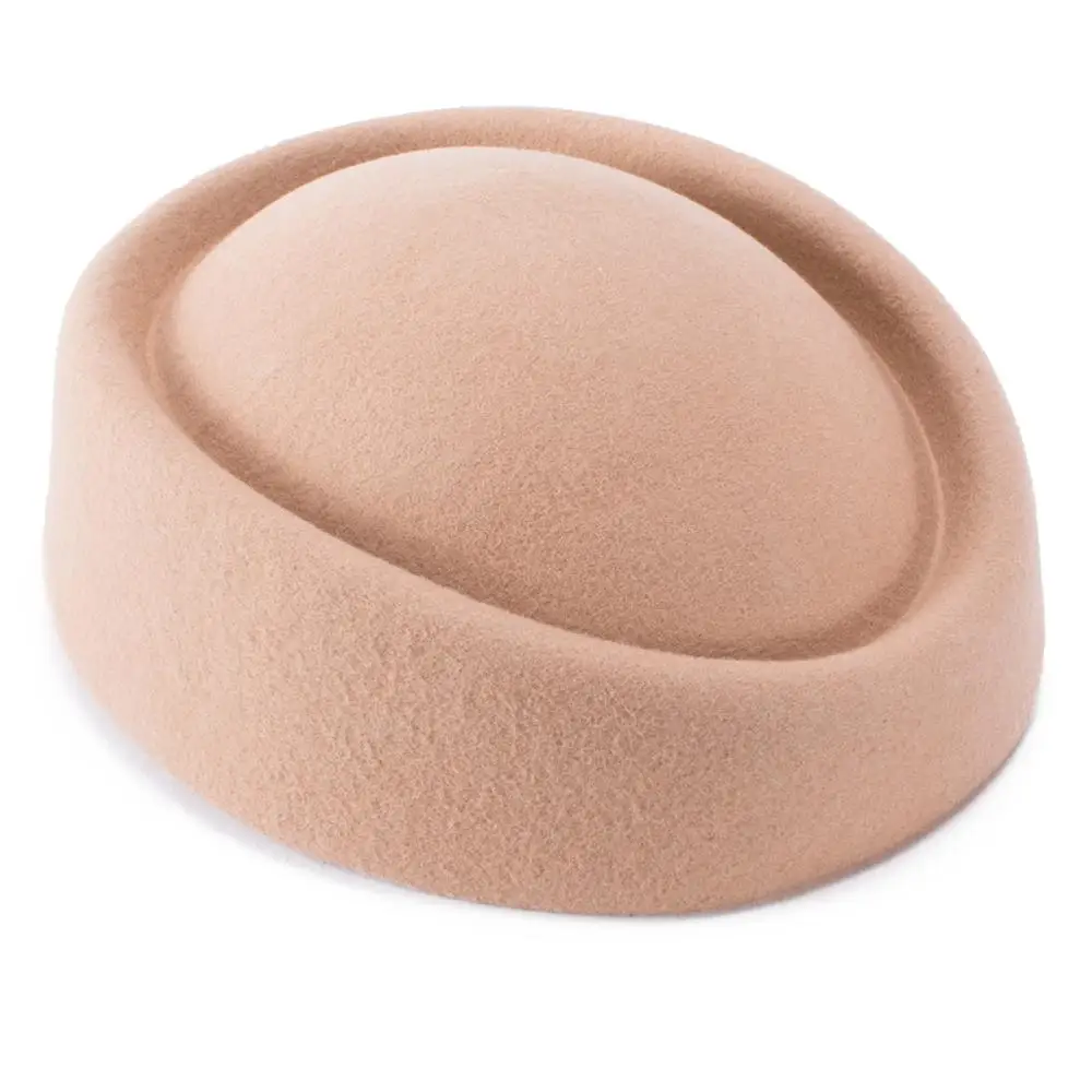 Fascinator Hats for Women Beret Wool Felt Winter Pillbox Hat Cocktail Party Wedding Fedoras Stewardess Millinery Hat Base A139