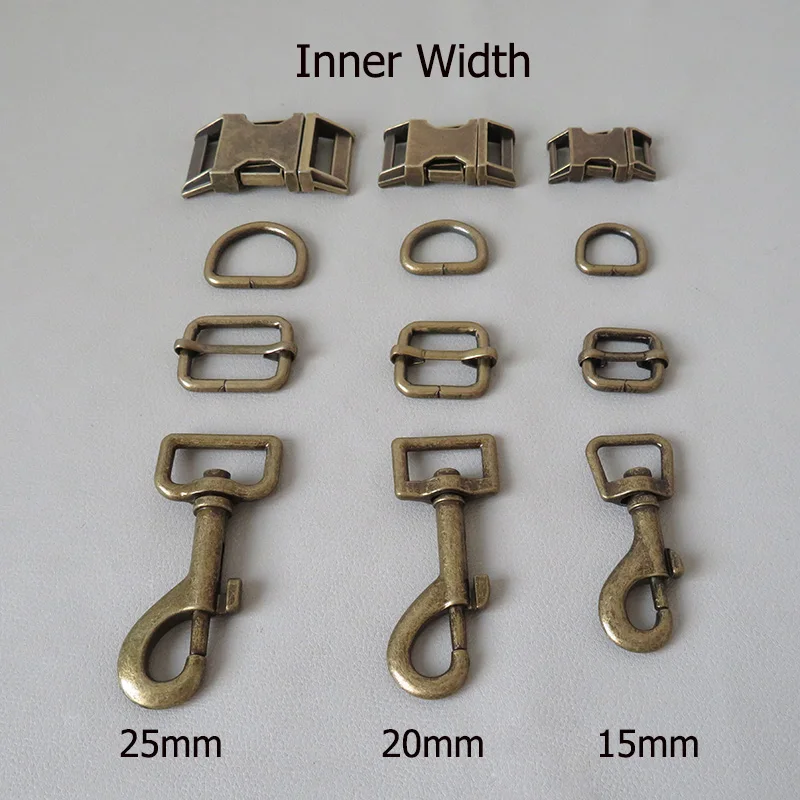 10Sets/Lot Metal Buckle Straps Adjuster D Ring Carabiner Hook For DIY Dog Collar Paracord Leads Leash Lobster Clasp Accessory