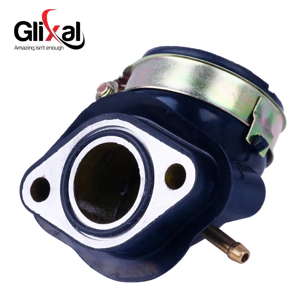 Glixal Intake Manifold GY6 125cc 150cc Chinese Scooter Parts Intake 152QMI 157QMJ ATV Go-Kart Buggy (2 Vacuum Port)